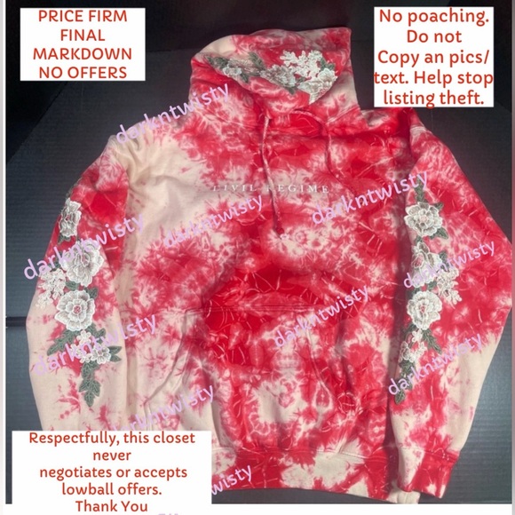 Civil Regime Tops - BNIB CIVIL REGIME SAND DAHLIA TIE DYE HOODIE MEDIUM MENS UNISEX PRICE FIRM